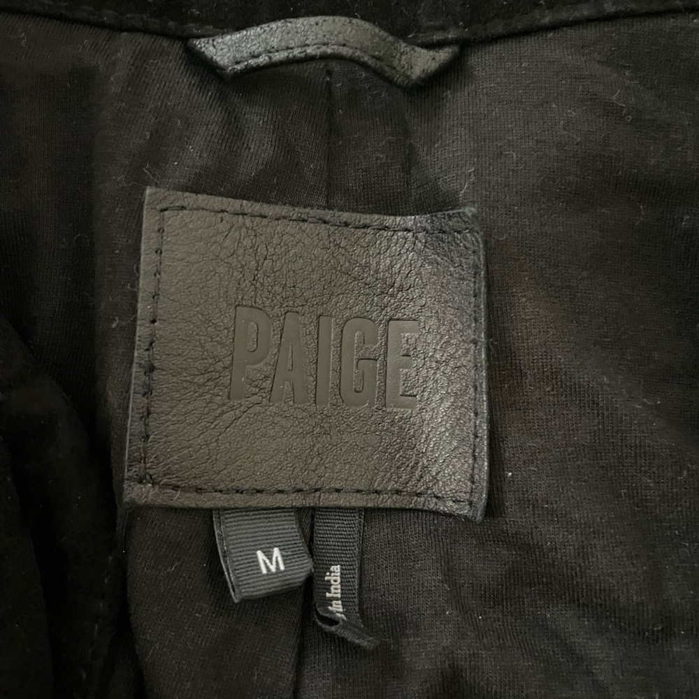 PAIGE Silvie Black Leather and Suede Jacket - Picture 8 of 8